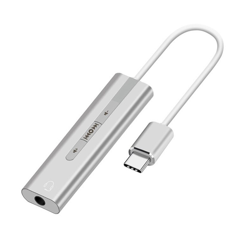 2 IN 1 USB External Sound Card USB C / USB 3.0 to 3.5mm Jack Audio Microphone Headphone Adapter for Macbook PC Laptop Sound Card: Type-c Silver