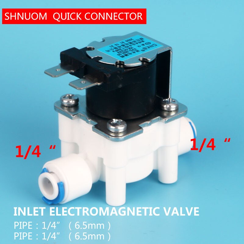 Quick-connect 1/4" DC24V Solenoid Valve RO Water Purifier CNKB-FPD-360L30 Inlet Water Electromagnetic Valve Normally Closed Type