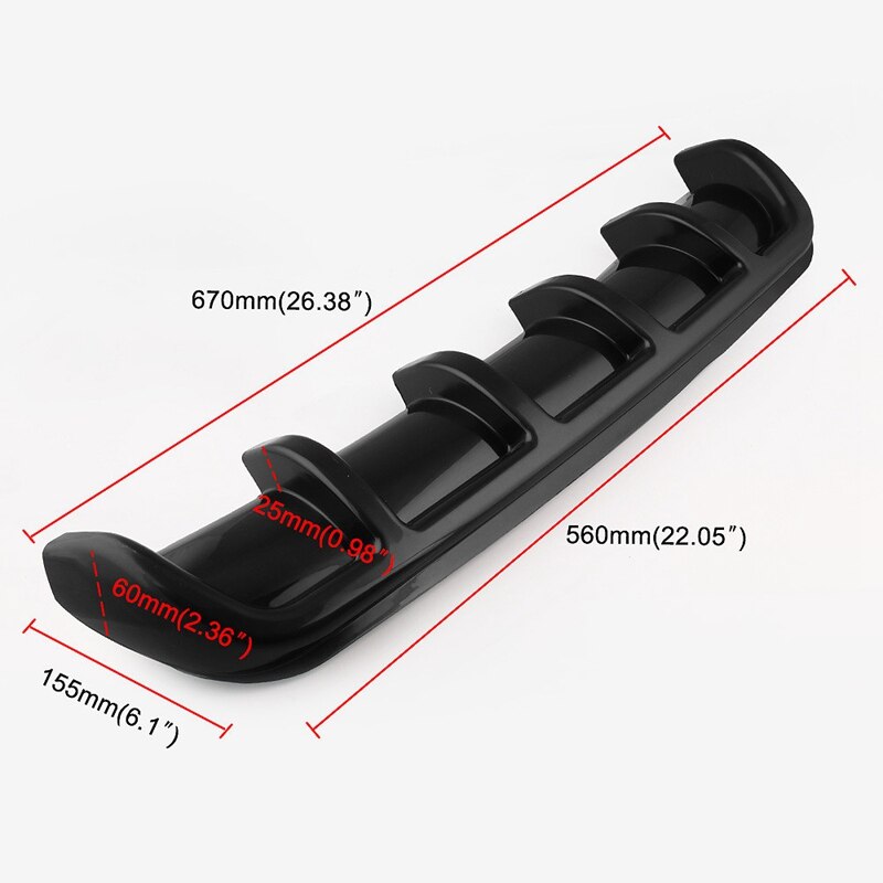 Bilmodifieringstillbehör bakre surround 67cm hajfinnen chassi bakspoiler abs bakläpp