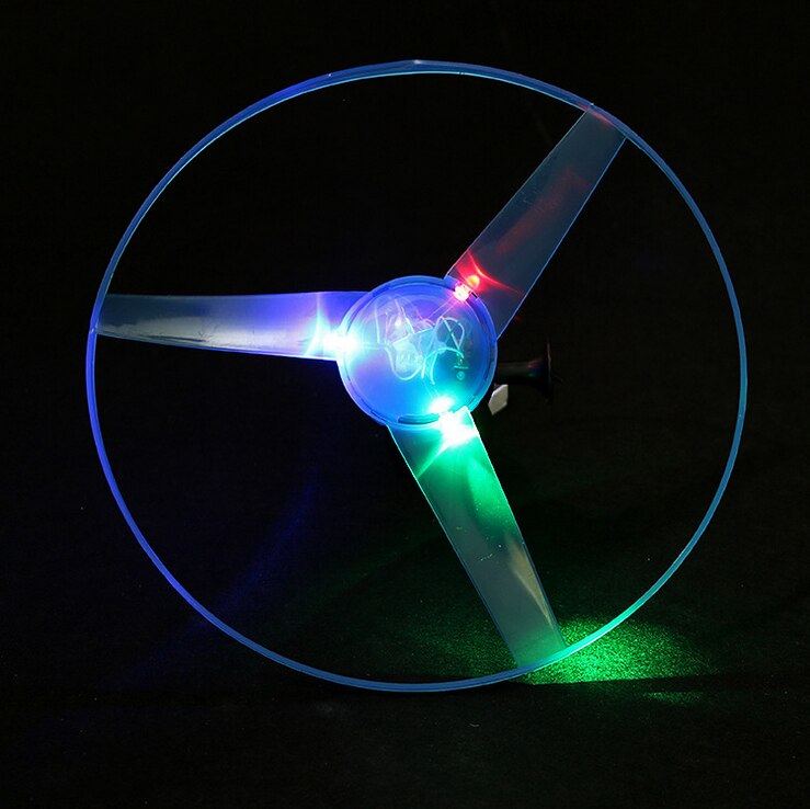 1 pz vendita calda divertimento sport all&#39;aria aperta Pull Line piattino giocattoli illuminazione a LED UFO interazione genitore-figlio creativo Spin-off dischi volanti