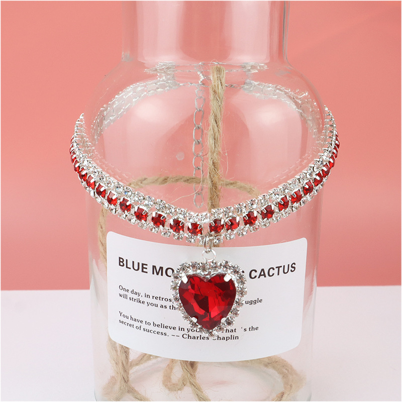 Bricolage mignon luxe collier pour animaux de compagnie chat chien collier amour pendentif fournitures pour animaux de compagnie amour cristal luxe collier chaton collier chat collier