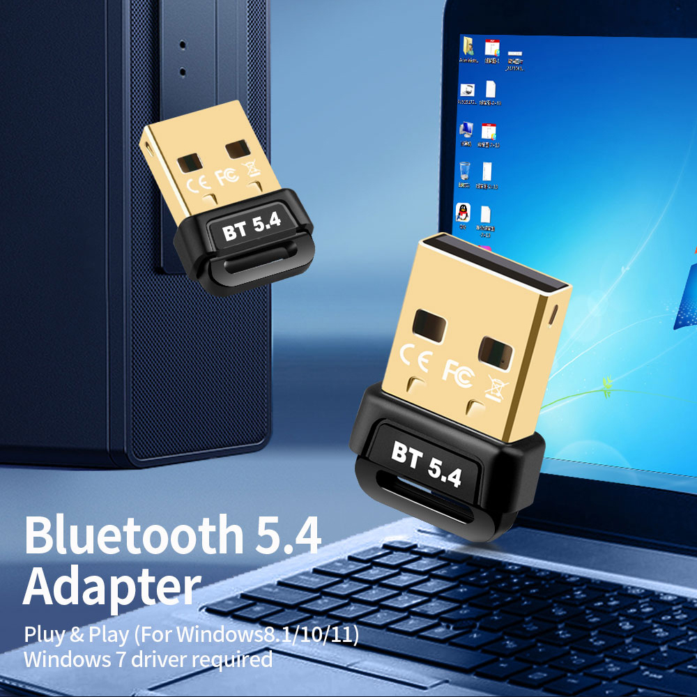 USB Bluetooth 5.4 Adapter USB Bluetooth Dongle for PC Wireless Mouse Keyboard Speaker Printer Music Audio Receiver Transmitter