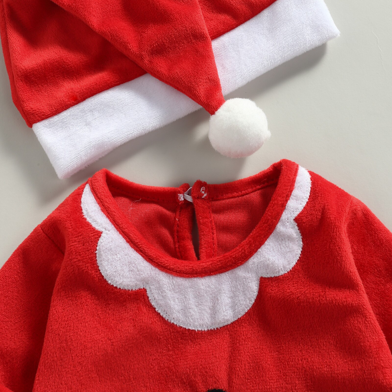 Kleinkind Baby Mädchen Jungen 2Stck Weihnachten Outfits, Langarm Rundhals Gesamt mit Hütte einstellen Santa Cosplay Kostüm