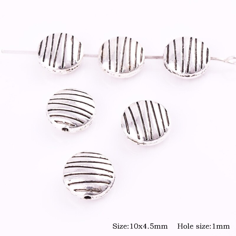 Antique Tibetan Silver Loose Metal Beads Spacer for Jewelry Making for Man Women Bracelet Necklace Earrings: 07(10pcs)