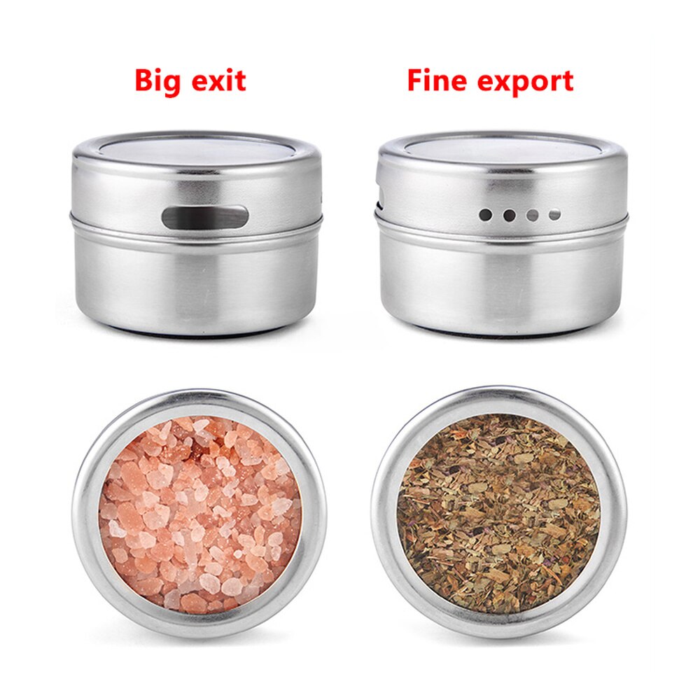 Magnetyczne słoiczki na przyprawy zestawy ze stali nierdzewnej przyprawy organizator, pieprz sitko robić przypraw pojemnik robić przechowywania z przyprawami etykiety robić kuchni