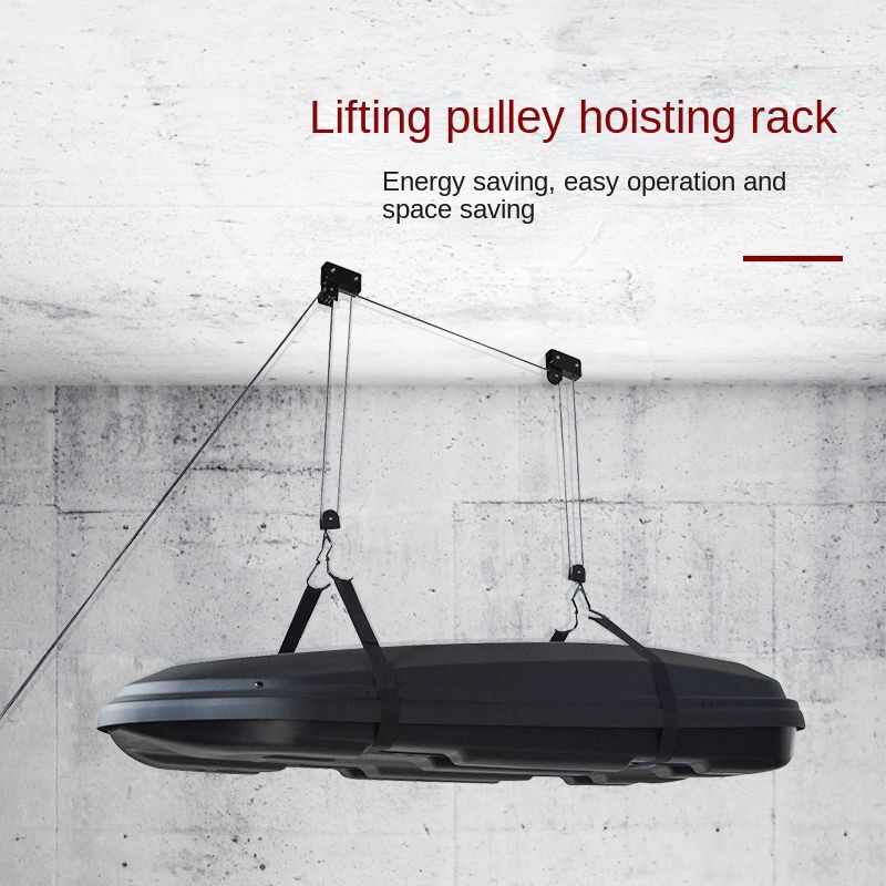 Roof luggage box lifting frame pulley lifting kayak bicycle underground garage ceiling frame roof box storage