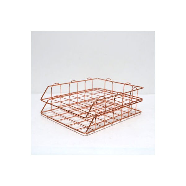 Gold Metal File Tray Desk Accessorie Magazine Holder Handmade Overlayabl File Office Organizer Layering Paper Storage Paper Tray: D