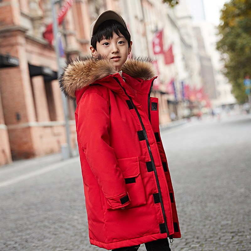 A15 Donsjack Voor Jongen Lange Hooded Grote Jongens Winter Jas Tiener Kids Winter Jassen Kinderen Jassen Maat 6 8 10 12 14 Jaar
