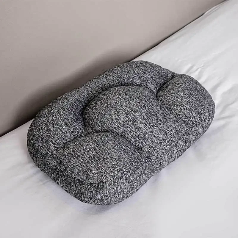 Almohada ergonómica de espuma viscoelástica para soporte de cabeza y cuello, cojín de masaje multiposición para relajación y alivio de la postura en forma de huevo): Marfíl