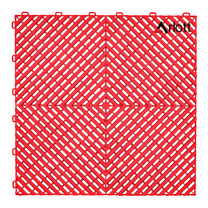 Plastic Modular Pp Pvc Floor Garage Slabs Interlocking Plastic Flooring Waterproof Floor Tiles: Red