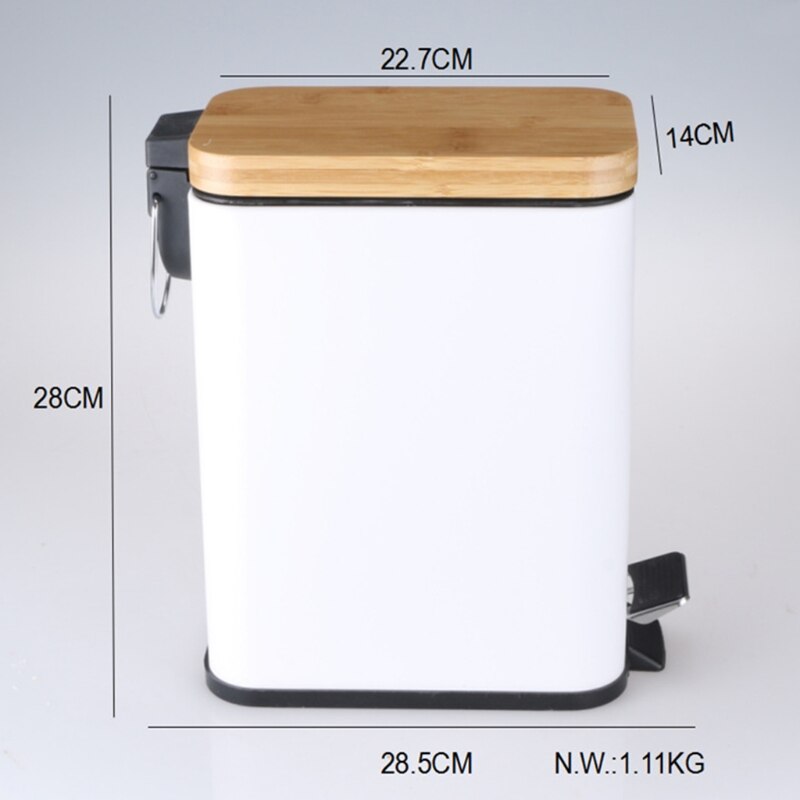 Step – poubelle à ordures avec couvercle en bambou, organisateur de déchets, salle de bains, cuisine, décor de bureau