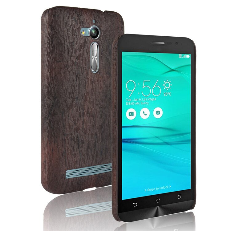 Neue Für Asus Zenfone Gehen ZB500KL Fall 5,0 zoll PU Holz leder korn handy holster Für Asus ZB500KL shell telefon-beutel-abdeckung: Dark brown