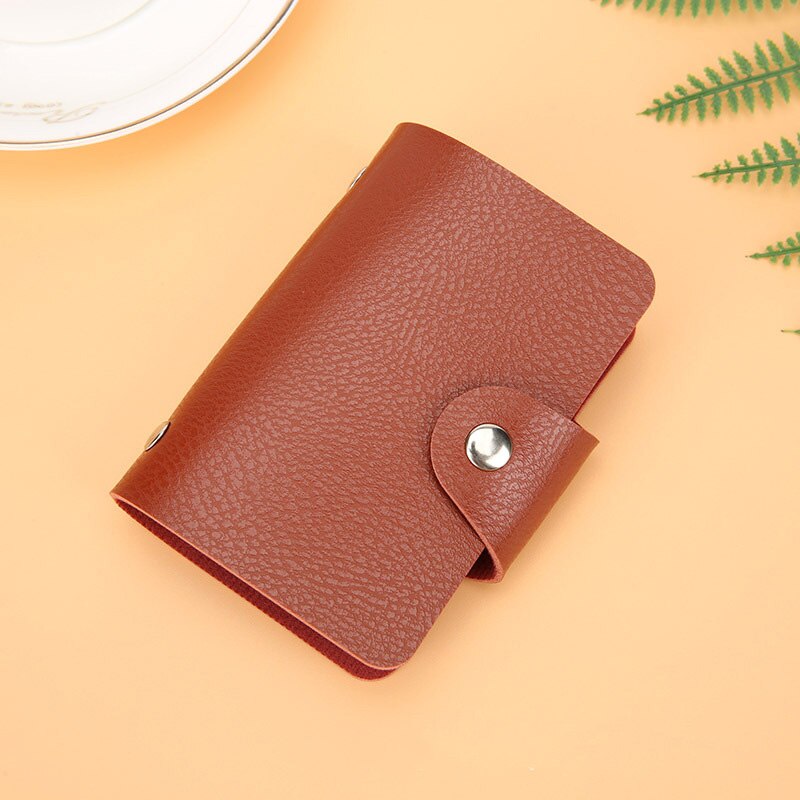 1 sztuk PU skóra miękka posiadacz karty kolor wielu posiadacz karty mężczyzna i kobieta pojemnik na kartę bankową proste podróży jednolity kolor mały prezent: Brown A24