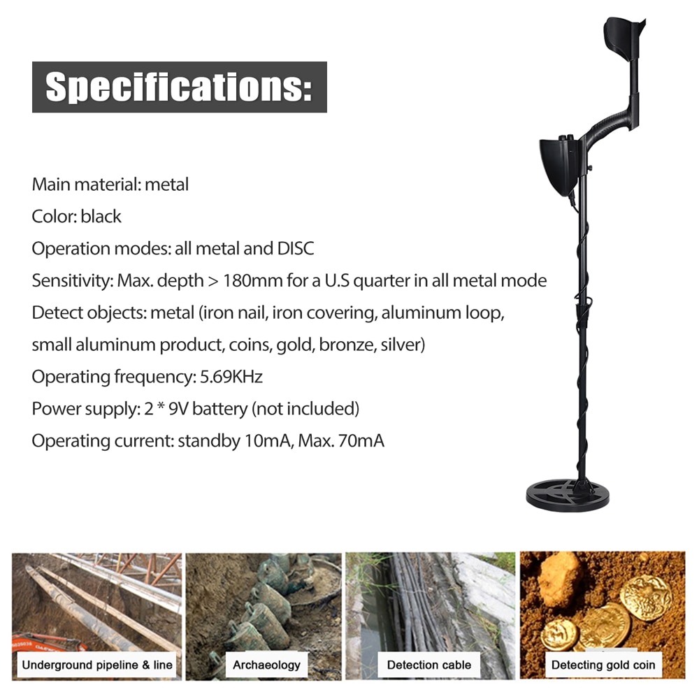 GTX5030 Portable Easy Installation Underground Metal Detector High Sensitivity Jewelry Treasure Gold Metal Detecting Tool