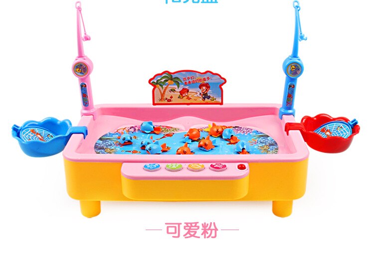 Kinderen Jongen Meisje Vissen Speelgoed Set Pak Magnetische Play Water Baby Speelgoed Vis Vierkante Voor Kids: 1567A pink