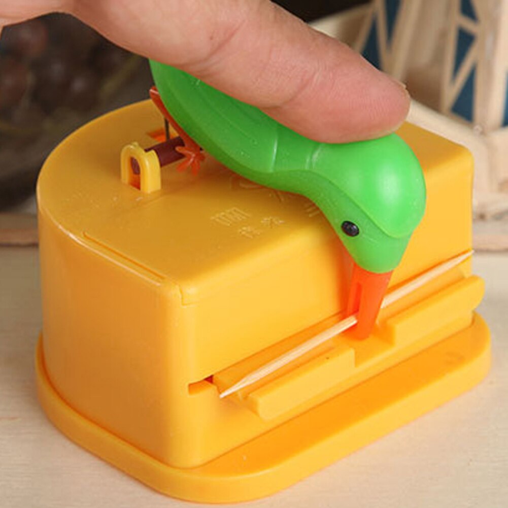 Soporte inteligente para palillos de dientes, dispensador de palillos de dientes con forma de pájaro, decoración de mesa de comedor, caja de utensilios de cocina