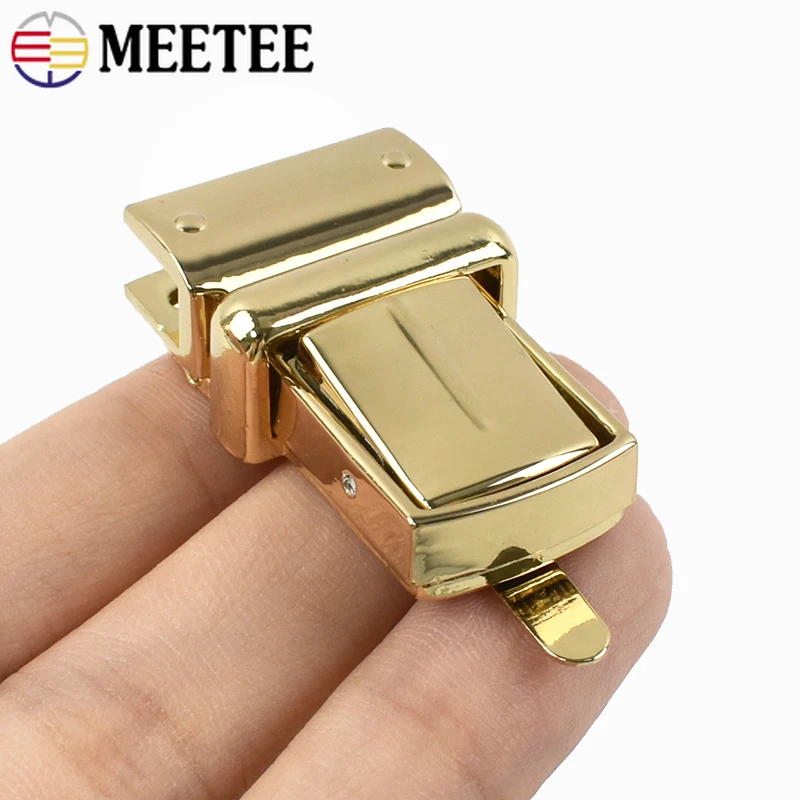 2 Stuks Meetee Tas Metalen Gesp 22*38 Mm Snap Sluiting Portemonnee Handtas Twist Turn Lock Kledingstuk sluiting Klink Diy Vervanging Accessoires