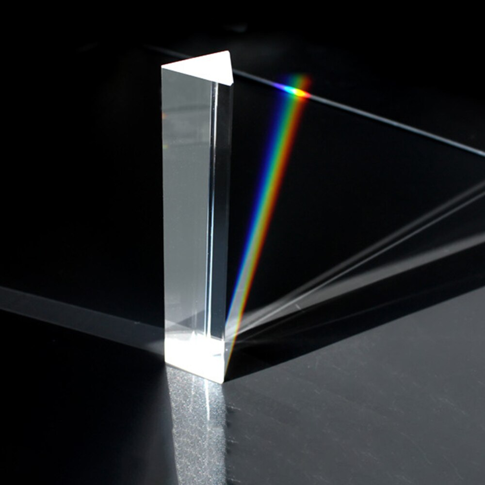 25 x 25 x 80mm trekantede til undervisning i trekantede optiske prismer glasfysik undervisning i brudt lysspektrum