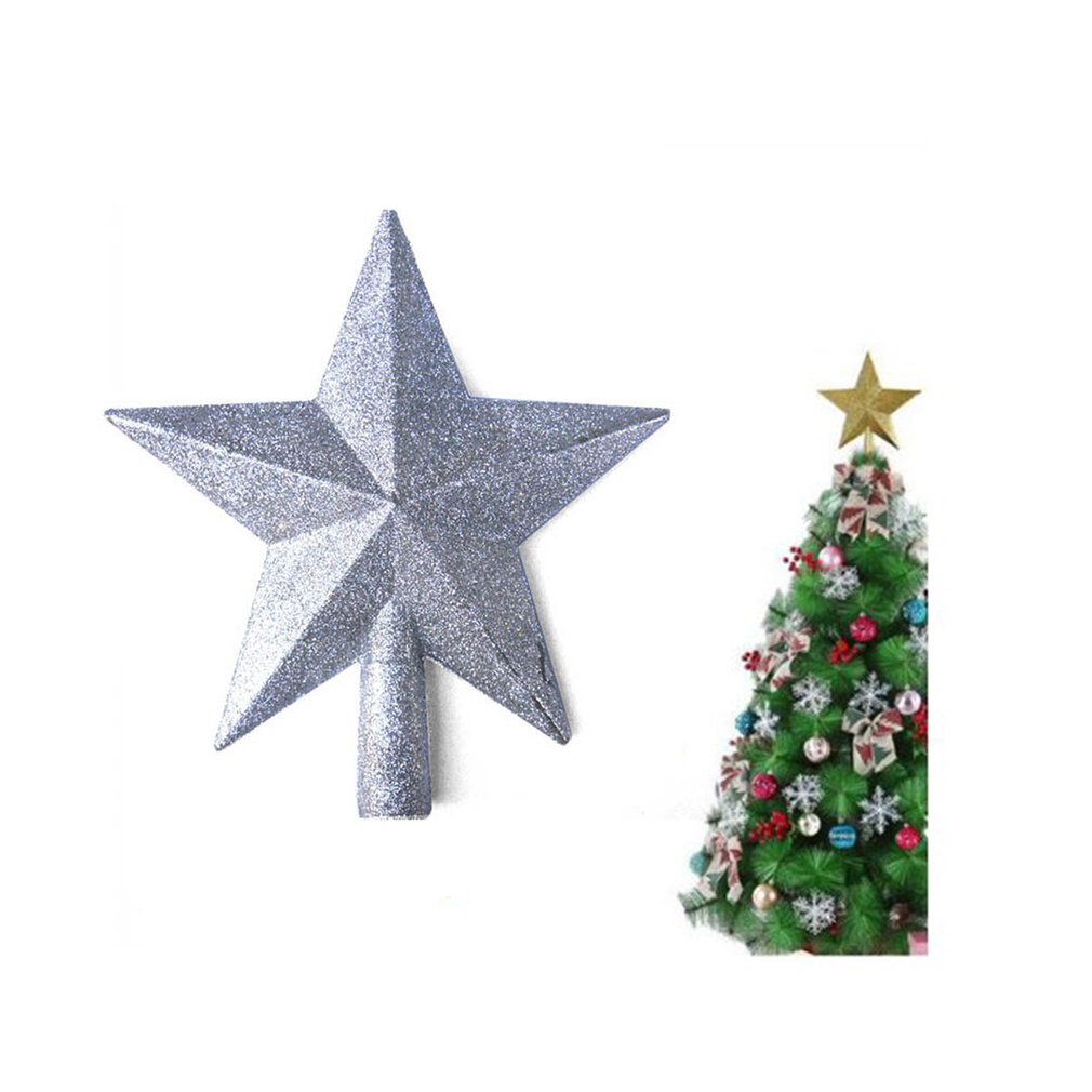 Glitter Christmas Tree Topper Star Christmas Tree Decoration For Home Xmas Tree Top Ornaments Year Decor
