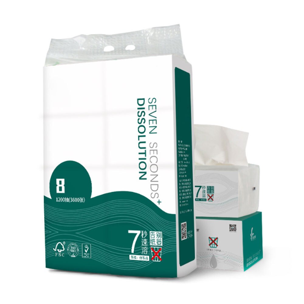 8 Zakken Tissues Papieren Zachte Primaire Houtpulp Pompen Papier 3 Lagen Toiletpapier Servet Papier Dikker Thuis Papier