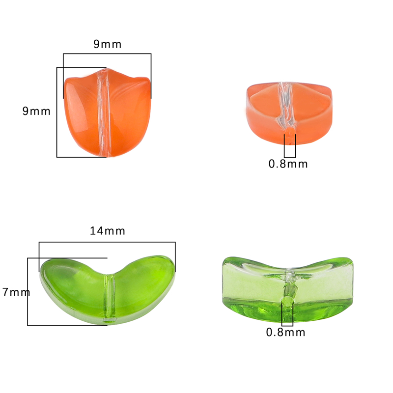 10/20 conjuntos artesanais de vidro colorido tulipa flor contas charme para brinco pulseira colar diy jóias artesanato fazendo acessórios