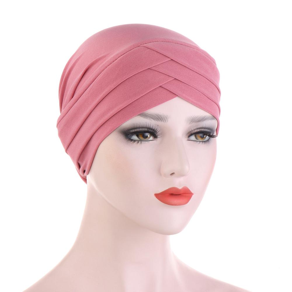 Front croisé Turban musulman couleur Pure coton extensible Hijabs intérieur pour casquettes prêt à porter femmes foulard sous Hijab Bonnet: 11