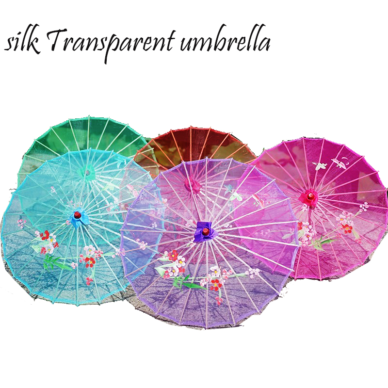 Dance Umbrella rain women Prop Oiled Paper Decoration Umbrella Transparent Silk Umbrella paraguas inverso pederneira Chinese