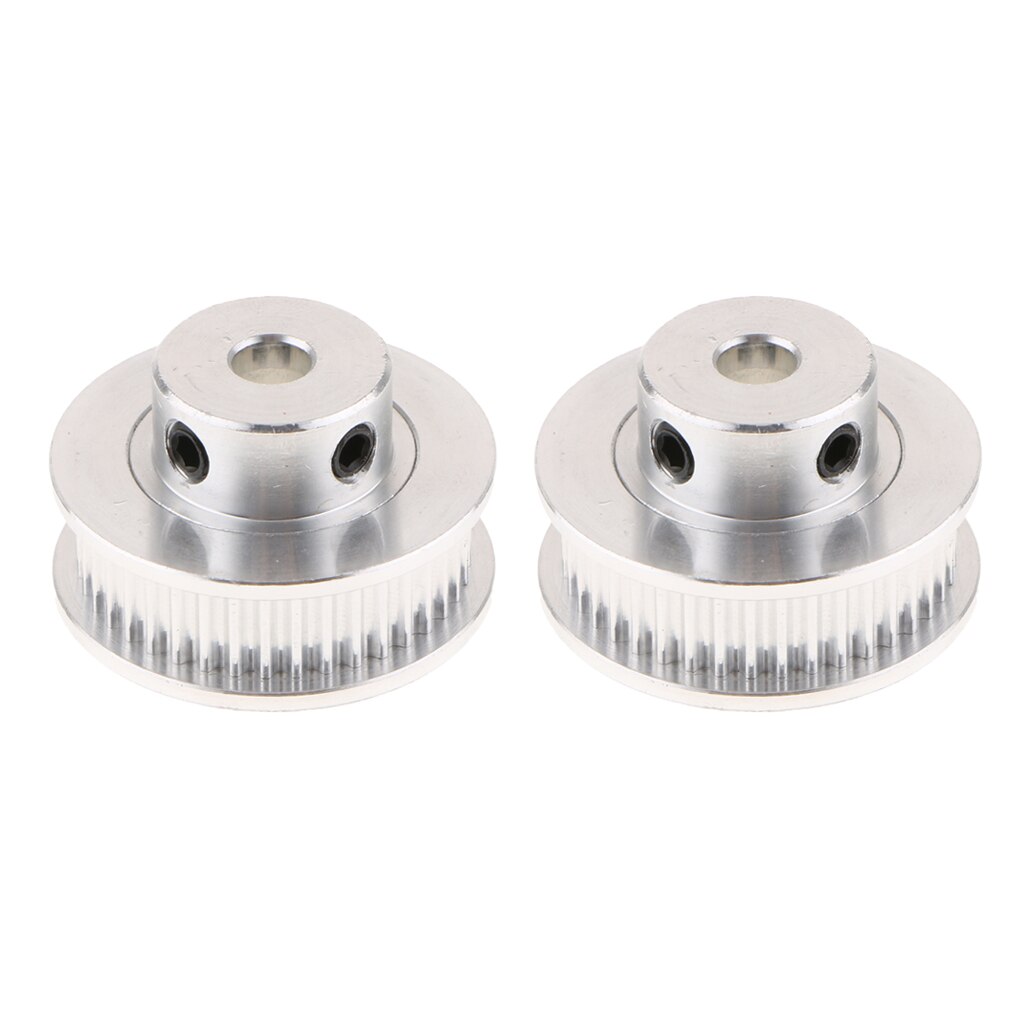 2xAluminum Legering 3D Printer GT2 Timing Katrol 40mm Tanden Binnenste Gat 5mm