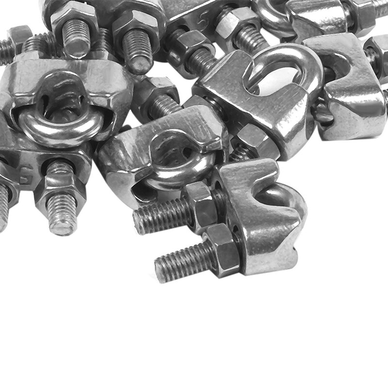 12 Stuks Kabel Kabelklem Clips M4 Haak & 5 Pcs Eye Spanschroef Draad Touw Spanning