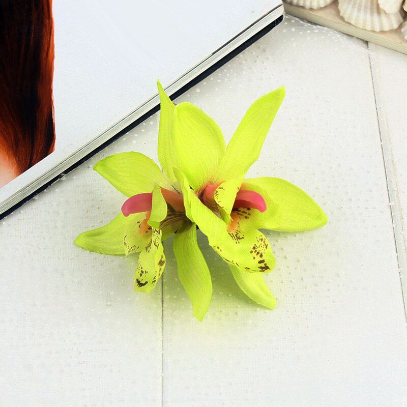 Pinzas para el pelo con flores de orquídeas hawaianas, pasador Multicolor para novia, flor Tropical para playa, boda, , horquilla, accesorio: 06