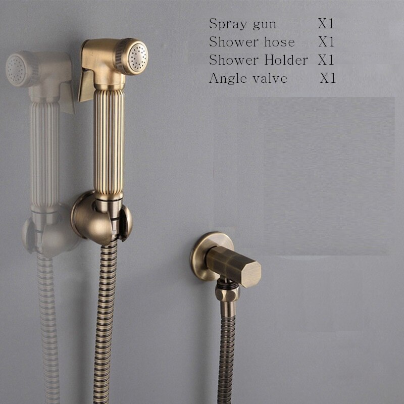 Green bronze Bidet Bathroom Hand Shower Bidet Toilet Sprayer Hygienic Shower Bidet Tap Wall Mount Bidet Faucet