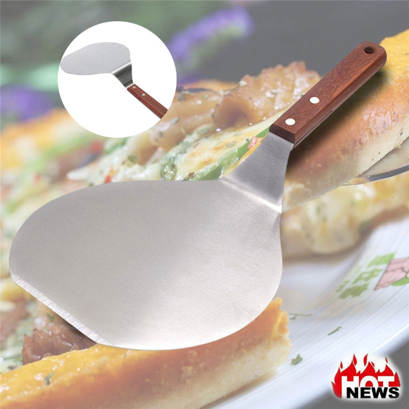 Pala de acero inoxidable para pizza, pala de aluminio para pelar espátula de Pizza, soporte para placa levantadora de pastel, utensilios de cocina para hornear #4JY23