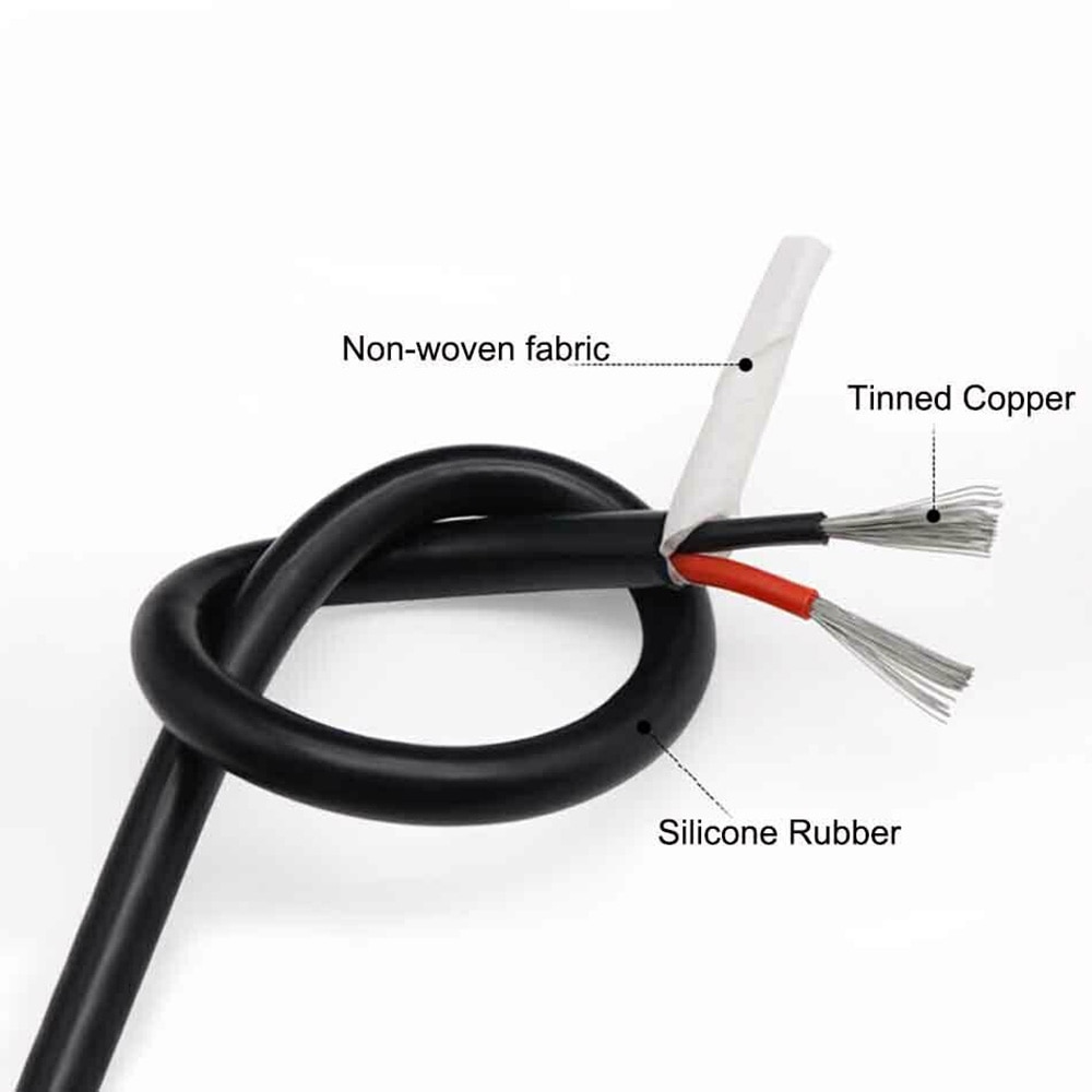 3 core Silicone rubber cable special soft sheath black high temperature electronic signal wire multi-core tinned copper wire