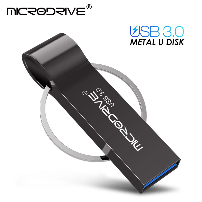 3.0 à prova d' água 128GB pen drive GB 32 64GB 16GB Flash Drive USB Flash Drive Memory Stick u disco de Armazenamento De metal: 64GB / Black