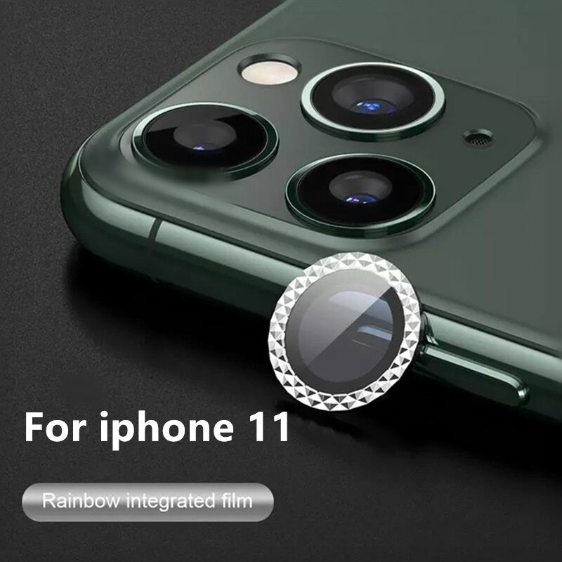 Back Lenses Camera Protector For iPhone 12 11 Pro Max 12Mini Rear Lens Ring Sticker Film Diamond Bling Protective Back Stickers: For iPhone 11