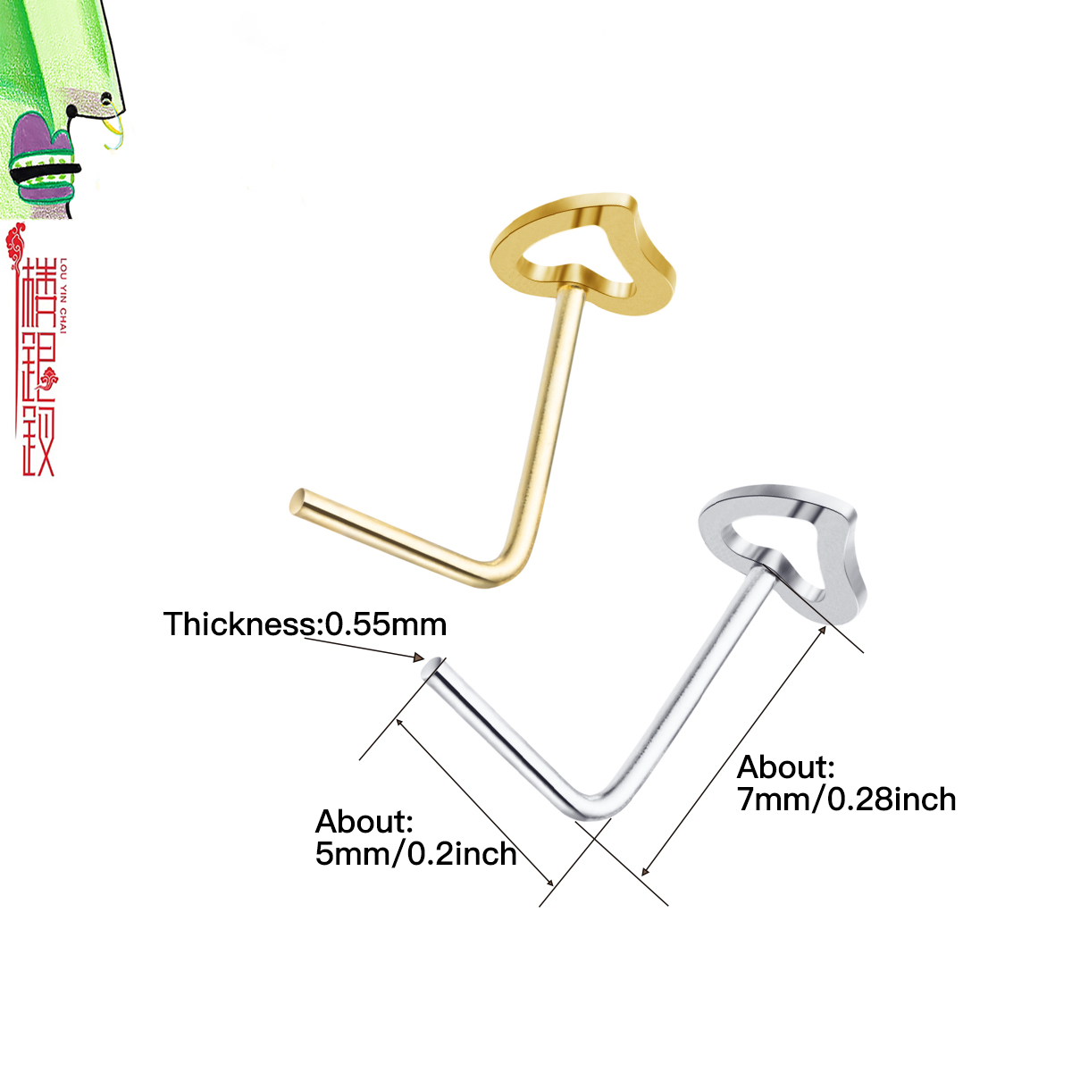 nose piercing neuspiercing zilver 925 lichaam sieraden 925 Sterling Zilveren L Vorm Hollow Hart Neus Studs Neus Piercing Sieraden Pircing Nez Piercing Nariz Plata