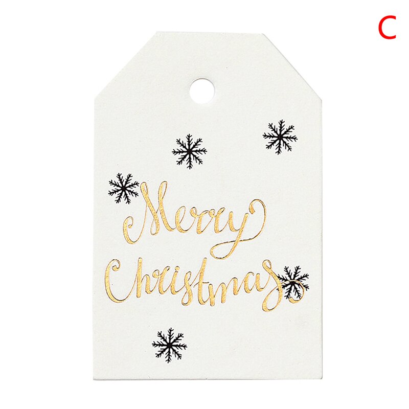 100Pcs Vrolijk Kerstfeest Diy Kraft Tags Etiketten Cadeaupapier Hang Tags Kerstman Papier Kaarten Xmas Party Supplies