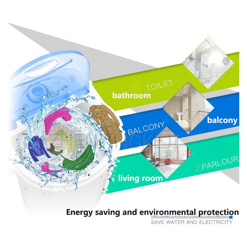 Small Mini Washing Machine 260W Single-tub Portable Semi-automatic Dehydration Children's Clothing Underwear Shirt Laundry Tools