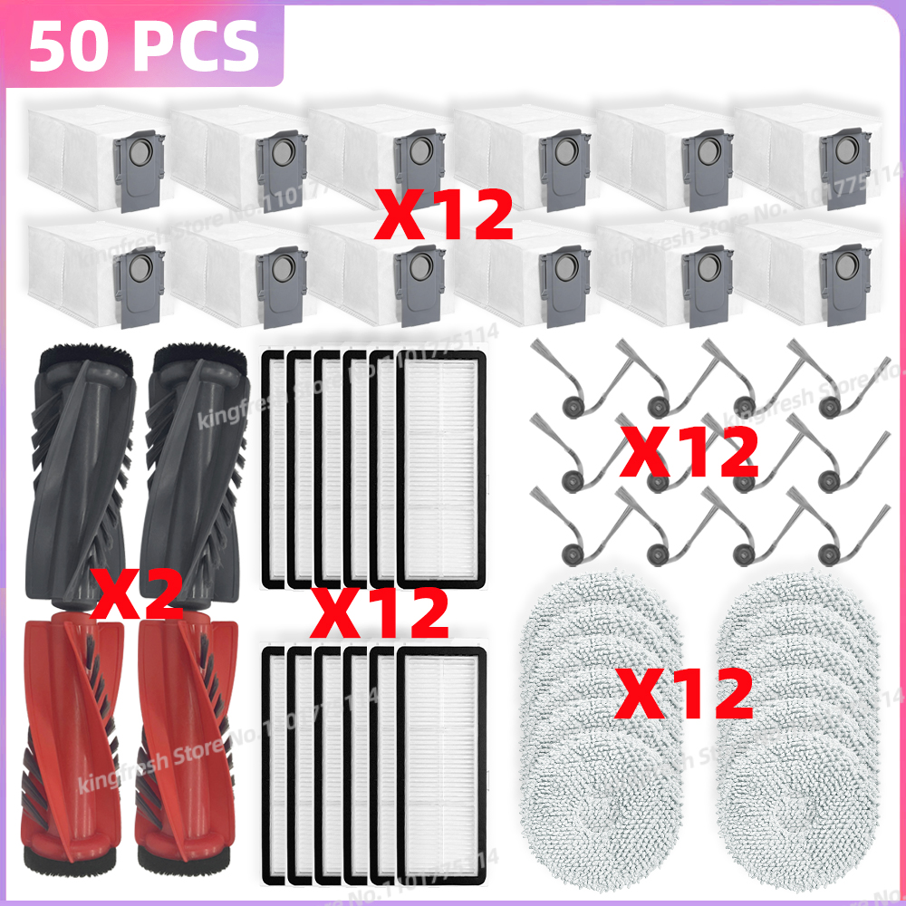 Fit For (Roborock Qrevo Curv / S5X / 5A1 / 5XC / 5AE / CurvC ) Vacuum Parts Main Roller Side Brush Filter Mop Cloth Dust Bag