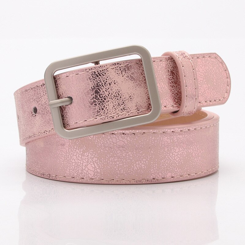 Dames gouden glanzende zwarte brede tailleriem voor dames jeans zilveren gesp riemen cinturon mujer: Roze