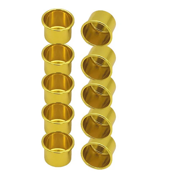 10 małe aluminiowe kubeczki na świece, małe etui na świece, złote/czarne/srebrne, chroniące przed kapaniem, dekoracja na imprezę świąteczną