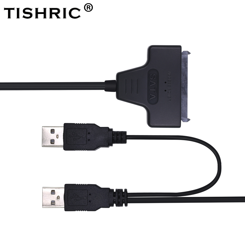TISHRIC Originele SATA naar USB 2.0 Naar 7 15 22pin Kabel Adapter Externe USB Power voor 2.5 ''SATA SSD HDD Harde Schijf Converter