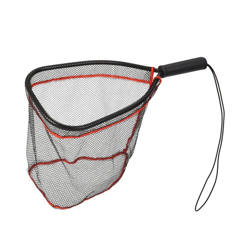 Redes de aterrizaje portátiles de aluminio, Red de inmersión para pesca con mosca, mango de goma, red Brail, accesorios de equipo de pesca, 1 ud.