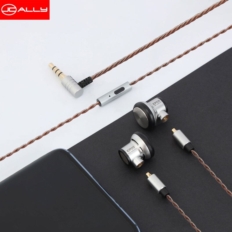 Jcally  ep05 flat head earbuds 16mm drivers high resolution pet biofilm 5n high purity ofc headphones with mmcx interchangeable cables