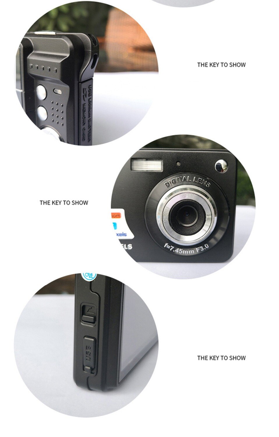 Portable Digital Camera Mini Camera 2.7" 720P 18MP 8x Zoom TFT LCD HD Anti-Shake Digital Video Camera Camcorder with Microphone
