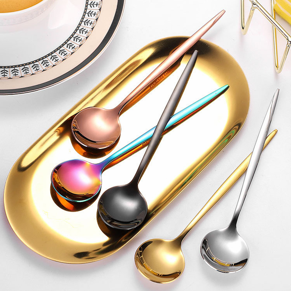 1Pc Teaspoon Mixing Coffee Spoon Dessert Stainless Steel Vintage Teaspoon Drink Tableware Flowers Tableware Kitchen Tools