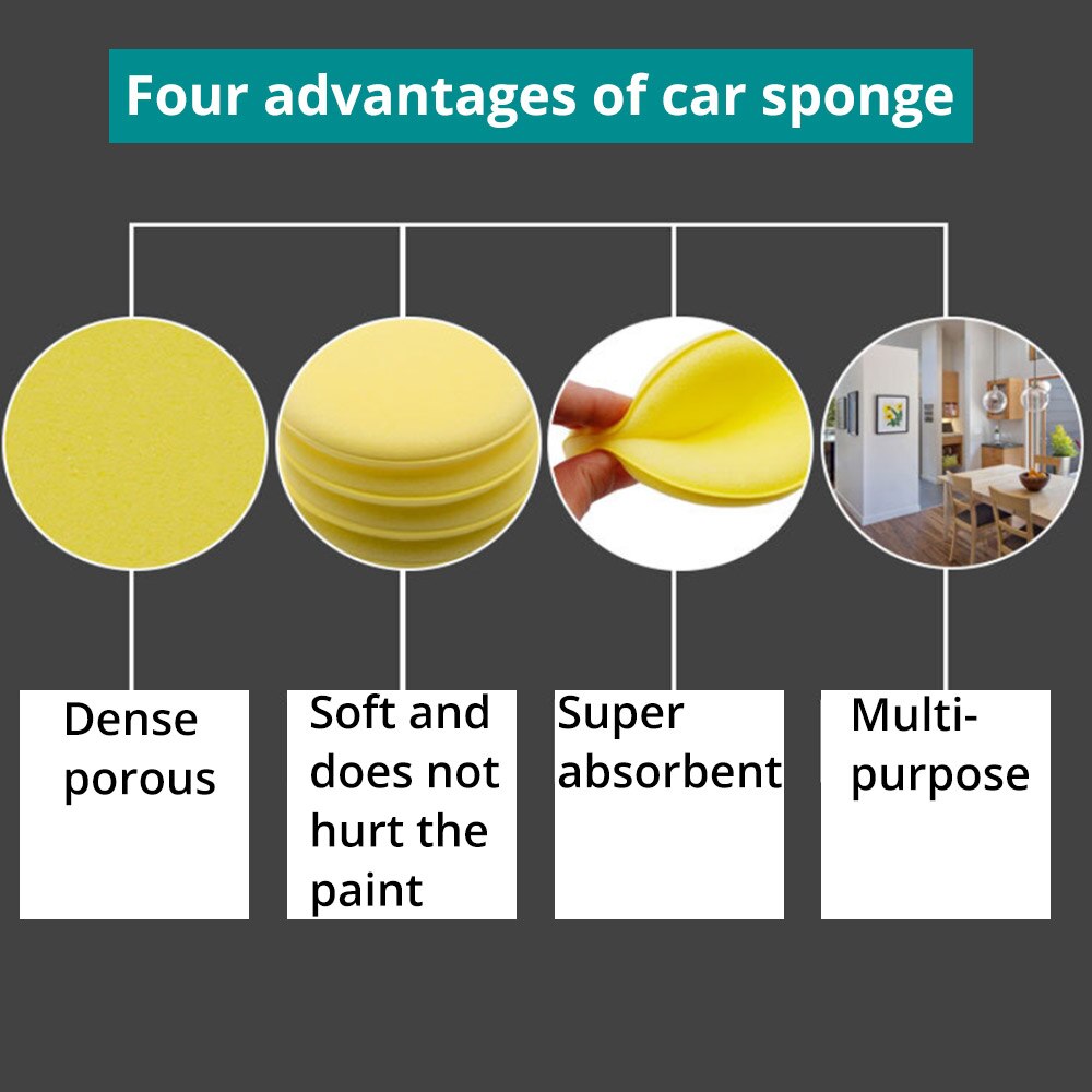4X Waxen Paint Cleaner Care Shampoo Wax Applicator Spons Beauty Polijsten Sponzen Car Care Tools Poetsmiddelen Auto Glans