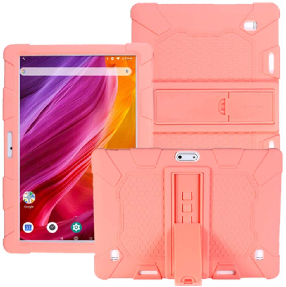 Silicone Cover Stand Case for Dragon Touch Notepad K10 / Max10 Victbing ZONKO Hoozo Winsing Lectrus 10" 10.1 "Android Tablet: Pink