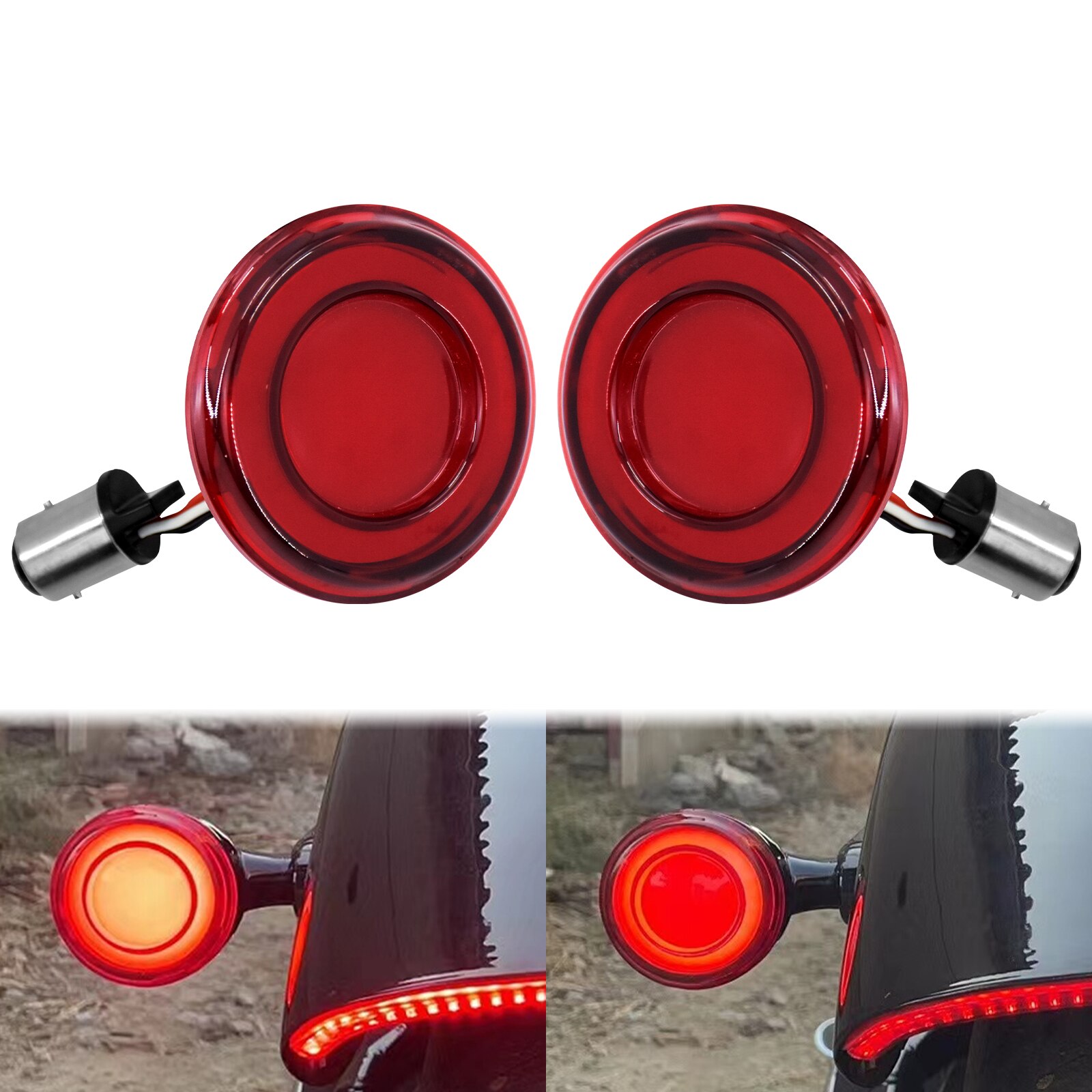 Clignotant avant 2x moto Style Bullet LED 1157, pour Harley Softail Touring Road King Sportster XL 883 1200 Dyna: Turn Signal Light B