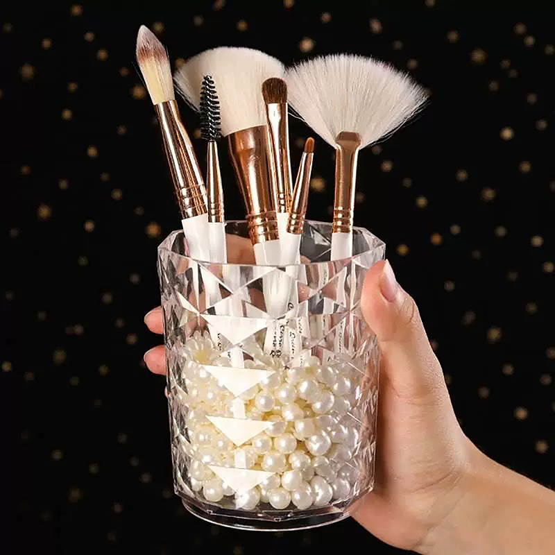 Kosmetische Lagerung Staubdicht Make-Up Pinsel Lagerung Eimer Kosmetik Pinsel Halter Tasse Transparent Stift Halter Für Schminktisch